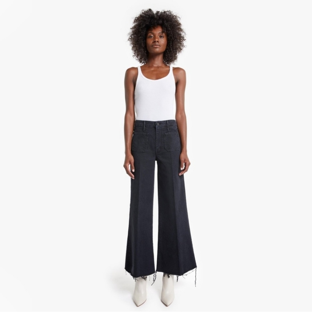 Mother Superior Patch Pocket Roller Ankle Who's Sorry Now Jeans Black Women's 27